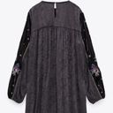 ZARA  EMBROIDERED MIDI Dress w/ Round Neck & Long Sleeves w/ Elastic Cuffs NEW Photo 14