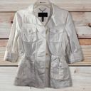 BCBGMAXAZRIA  Bronnen White Military Open Back Jacket size Small Photo 0