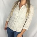 Coldwater Creek  Linen Button Striped Top S Photo 7