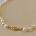 American Vintage Vintage “Zillah” Ivory Pearl Necklace 18” Gold Tone Marquis Fishhook Classic Photo 6