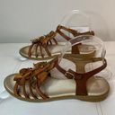 Vera Pelle  Brown Leather Floral Gladiator Sandals Sz 38 Photo 3