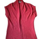 Natori  Dolman Knit Wool Cardigan Vest Burnt Orange Women's  Size Small Oversized Photo 0