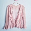 Anthropologie Moth Baby Pink Sheer Ruffle Cardigan Shrug Photo 0