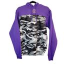 Krass&co Port &  Womens Size S Purple & Black Camo Pattern Hooded Sweatshirt w/ Ka Photo 1