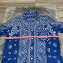 Polo NWT  Ralph Lauren button front bandana paisley print top shirt navy M Photo 5