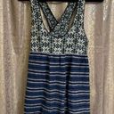 Free People  Blue Ivory Wool Blend Fair Isle Striped Pattern Knit Tank Top, Mediu Photo 0