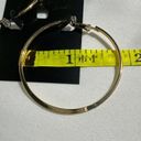 Thalia Sodi  Earrings NWT Goldtone Flattened Round Hoop Photo 3