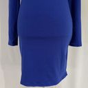 Lush Clothing New Lush Front Tie Cut Out Dress Long Sleeve Bodycon Mini Royal Blue Photo 4