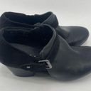 American Eagle  Womens Ankle Boots 2.5" Block Heels Zipper Buckle Suede Black 9M Photo 9