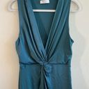 Bailey 44 Dress Venus Twist-Front Mixed-Media Dress in Gulf (Teal Blue) Sz M GUC Photo 2