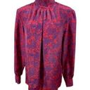 Oscar de la Renta Red-Blue Paisley Blouse Photo 0