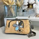 Coach Straw Leather Wristlet Floral Kiss Lock Unique and Rare Special Edition Photo 1