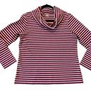 L.L.Bean  red striped cowl neck pullover medium Photo 0