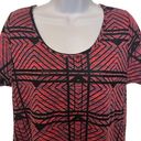 LuLaRoe  EUC Pink Black Abstract Burnout Tee Sz M Photo 2