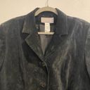 Liz Claiborne  Black Suede Leather Vintage Jacket Sz L Photo 1