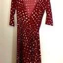 MODA INTERNATIONAL Burgundy Red White Polka Dots V Photo 0