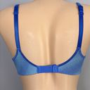 Vassarette Vintage  Bra Size 36C Y2K 90s 75-020 Blue Snake Print Unlined Nylon Photo 3