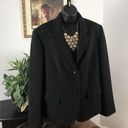 Nine West  Women’s 16 Jacket Open Front Long Sleeve Lapel Collar Black Lined Photo 2