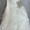 Allure Bridals Wedding Dress Strapless Cascading Tulle Layers Jeweled Beads Gown Size 8 Photo 11