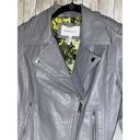 BCBGeneration  BCBG Gray Faux Leather Motorcycle Biker Moto Coat Jacket Size Smal Photo 4