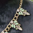 The Loft  Women's Green & Crystal Beaded with Lobster Clasp Statement Necklace Photo 2