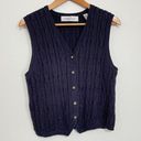 Karen Scott  || Navy Blue Cable Knitted Vest Photo 0