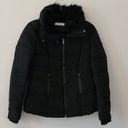 New York & Co. Black Puffer Coat with Faux Fur Lined Hood, Size XL, EUC Photo 0