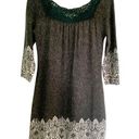 Aryeh  Charcoal Grey Three Quarter Sleeve Mini Knit Sweater Dress Size Medium Photo 0