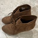 MIA  Brown Suede Booties Raphaella Leather Lace-Up Boots Size 11.0M Photo 1