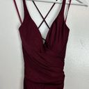 La Femme  Ruched Jersey Gown in Dark Berry Size US 0 Photo 2