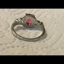 Ruby New Oval  CZ SilverTone & Gold Tone Ring Size 6 7/8 Photo 6