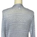 Croft & Barrow Pointelle Open Front Catdigan Sweater Women’s Size M Gray Photo 3