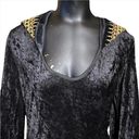 NEW Rubie’s Midnight Priestess Vampire Costume Black Velvet Hooded Gold Trim Size L Photo 2