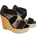 Candie's  black and white strap wedge espadrilles size 6 Photo 0