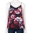 Apt. 9  NWT Black Floral Lace Trim Woven Cami Medium Photo 1