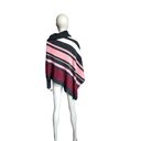 Dress Barn  Pink and Gray Striped Shawl Sweater Photo 3