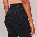 Abercrombie & Fitch Abercrombie SHORT Ultra High Rise Ankle Straight Jean Ripped Black Distressed Photo 3