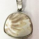 Coldwater Creek  Brown & White Large Beachy Art Glass Pendant Necklace Photo 0