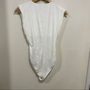 Forever 21  bodysuit white shoulder pads size small button snap Photo 4