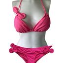 Juicy Couture Authentic  Y2K Pink Barbiecore Tie Back Two Piece Padded Bikini S/M Photo 0