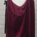 Romeo + Juliet Couture  Burgundy Velvet Cold Shoulder Open Back Tie Top Blouse Photo 4