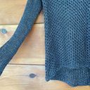 Helmut Lang  Blue Gray Linen Open Crochet V-Neck Pullover Sweater Size PS Photo 2