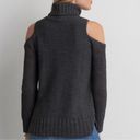 American Eagle  Outfitters Charcoal Grey Cold Shoulder Turtleneck Sweater Photo 1