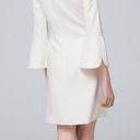 White House | Black Market NEW WHBM PETAL-SLEEVE SHIFT DRESS‎ IVORY KEYHOLE LINED WOMENS SIZE 10 $175 Photo 1