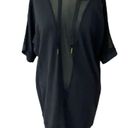 Alala  Black short sleeve hoodie pullover with mesh V inset Size small Photo 0