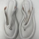 J.Crew  Menorca Thong Sandals Flip Flops 7 White Padded Leather Slip On Casual Photo 8