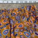 Aerie  Paisley Silky Shorts Mustard Yellow Blue Lace Trim Women’s Size Medium M Photo 5