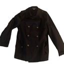 Banana Republic  Short Double Breasted Trench Coat Sz. M Black Inlined No Belt Photo 2