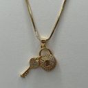 GF 18k  Italian Link/ Lock and Key Pendant Photo 4