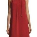 Theory  Espere Dress Size 2 NWT Admiral Tie Neck A-Line Red Photo 0